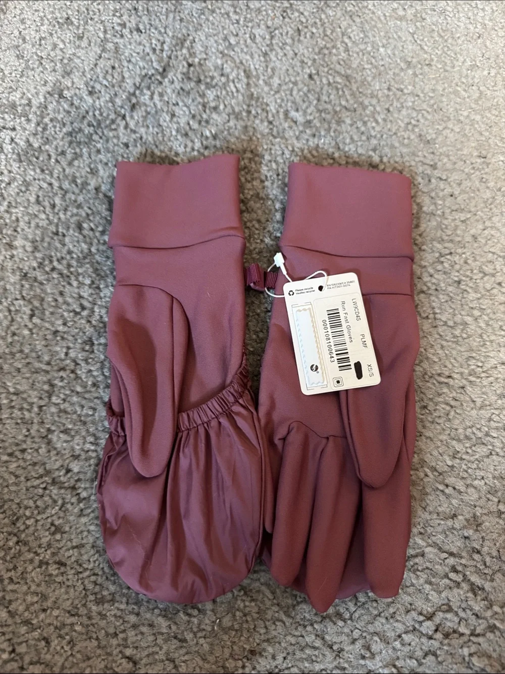 lululemon athletica run fast gloves - xs/s